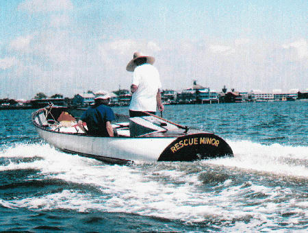 Rescue Minor strip planked skiff by Robb White.